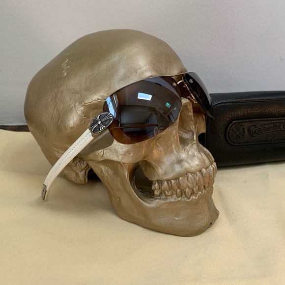 Chrome Hearts Accessories - CHROME HEARTS LEATHER/ STERLING SILVER SUNGLASSES